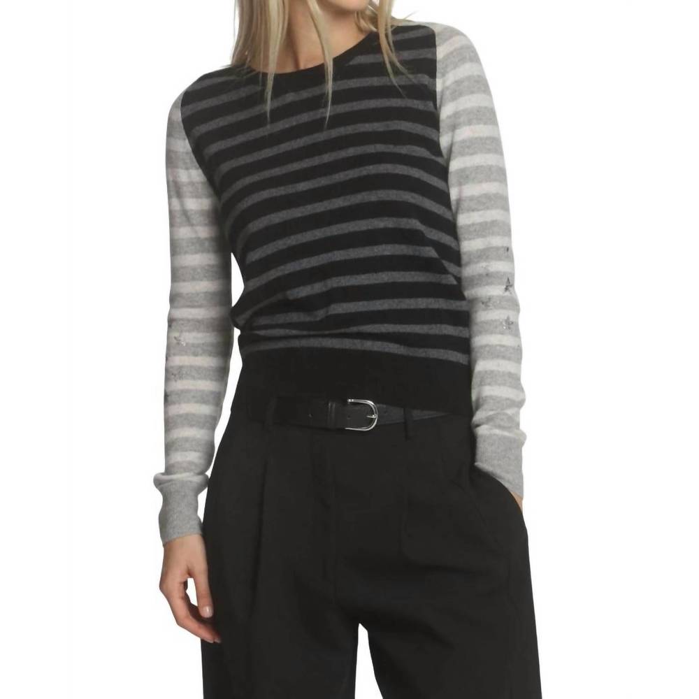 NEW LABEL+THREAD emma glory stripe top in black